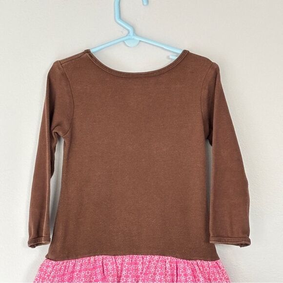 Rare Editions | Girls Brown Pink Green Lined Skirt Floral Cotton Dress Size 5 - Picture 7 of 12